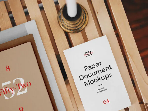 Paper Document Mockups from the Top View 1