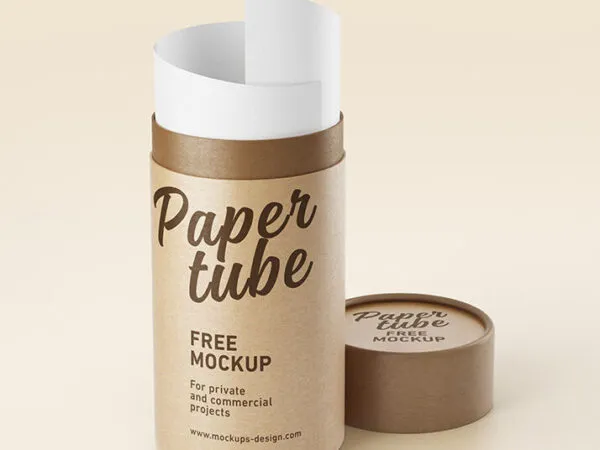 Paper Tube Mockup in Multiple Angles 1