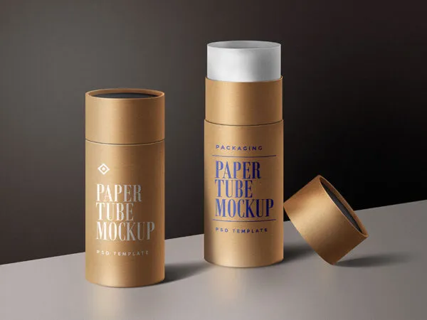 Paper Tube Packaging Mockup in Realistic Scene 1