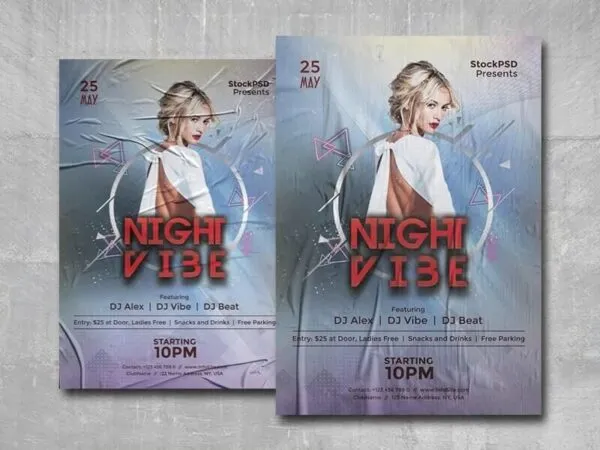 Pastel Geometric Party Flyer Template 1