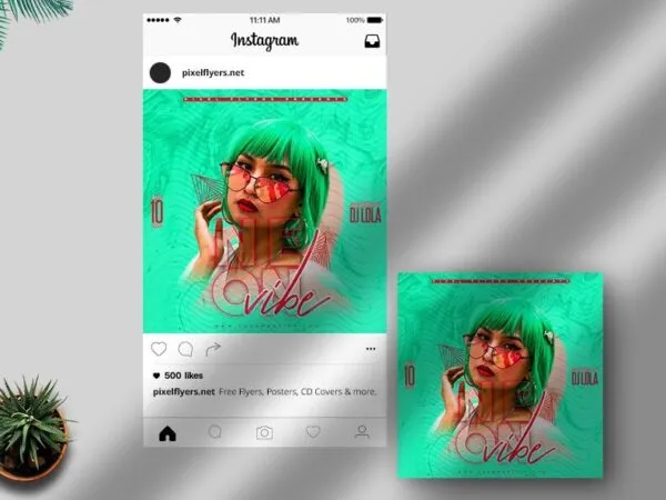 Pastel Green Party Instagram Banner Template 1