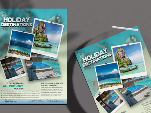 Pastel Grid Travel Flyer Template 1