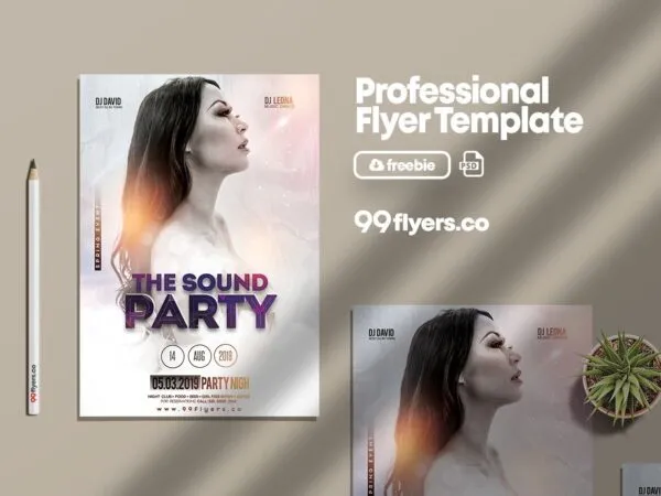 Pastel Modern Night Party Flyer Template 1