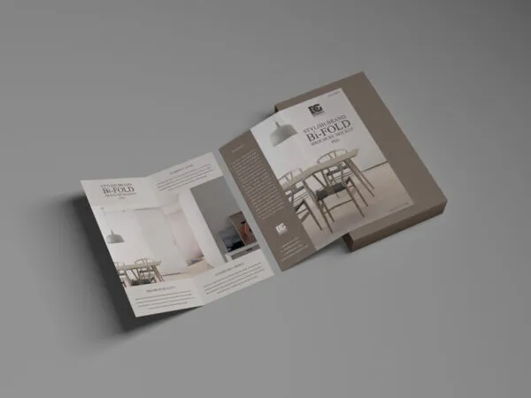 Perspective Back and Front Bi Fold Brochure Mockup 1