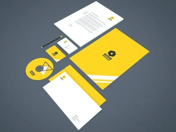 Perspective Branding Identity Mockup with a Clean Look 1