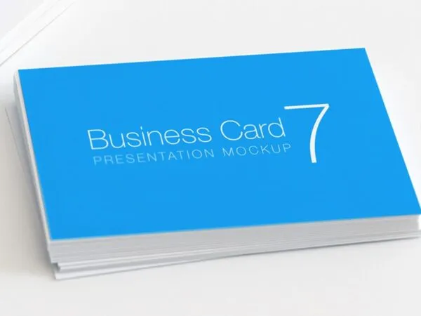 Perspective Close Shot of Business Cards Mockup 1