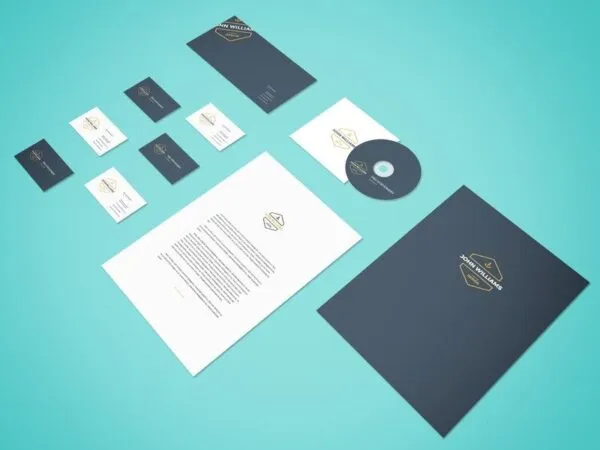 Perspective Minimal Stationery Set Mockup 1