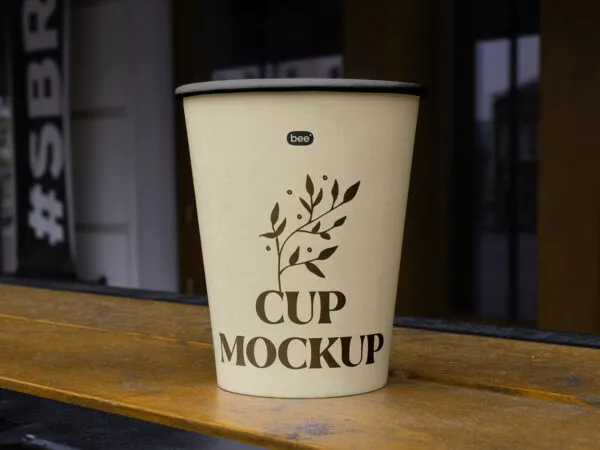 Perspective Paper Cup Mockup 1