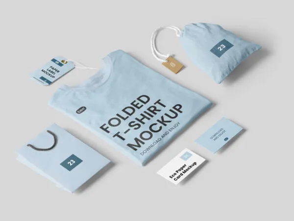 Perspective Shot of Branding Mockup with T Shirt 1