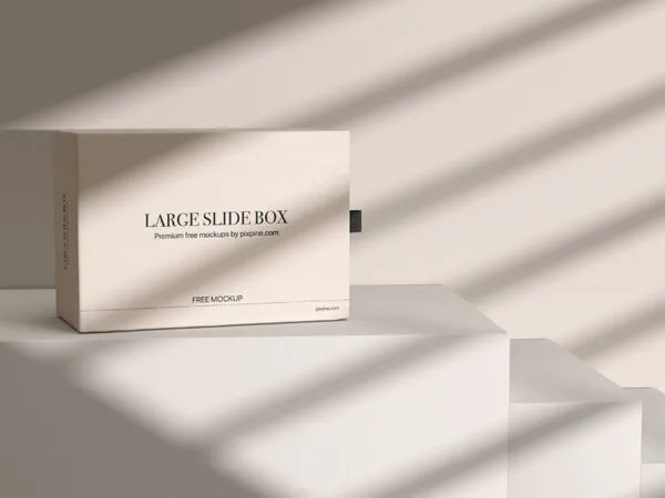 Perspective Show of Large Slide Box Packaging Mockup 1