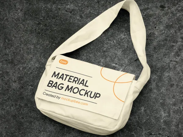 Perspective Show of Lying Material Bag Mockup 1