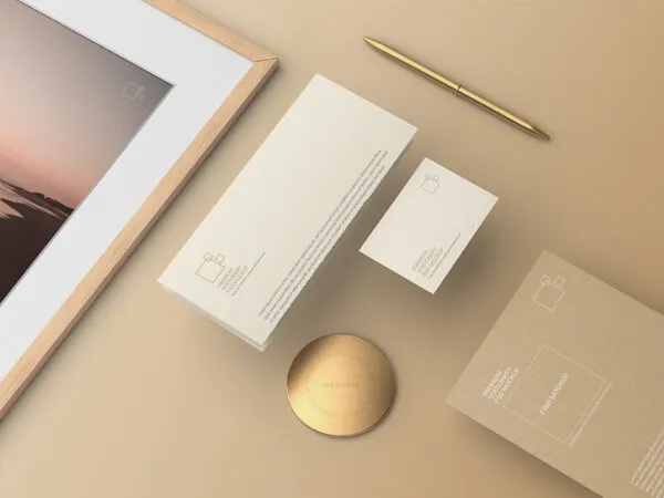 Perspective Showcase of Premium Stationery Mockup 1