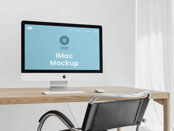 Perspective Showcase of iMac Mockup 1