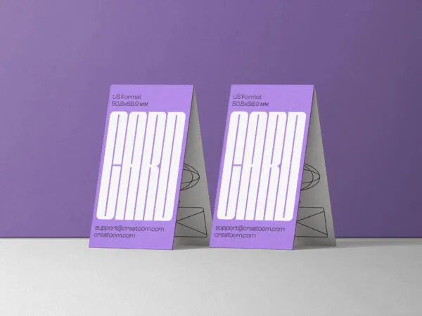 Perspective Sight of 2 Business Cards Mockup 1