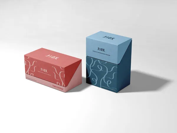 Perspective Sight of 2 Product Branding Boxes Mockup 1