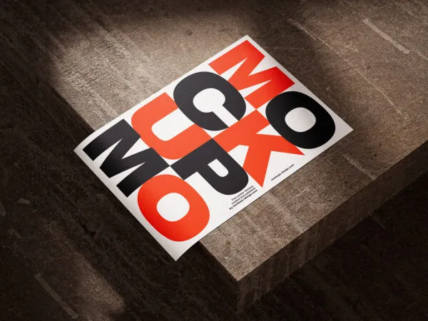 Perspective Sight of 3 Poster Mockups on Concrete 1