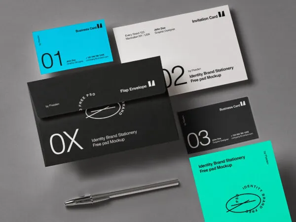 Perspective Sight of Branding Identity Stationery Mockup 1