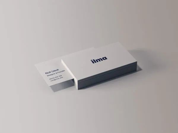 Perspective Sight of Business Card Mockup 1