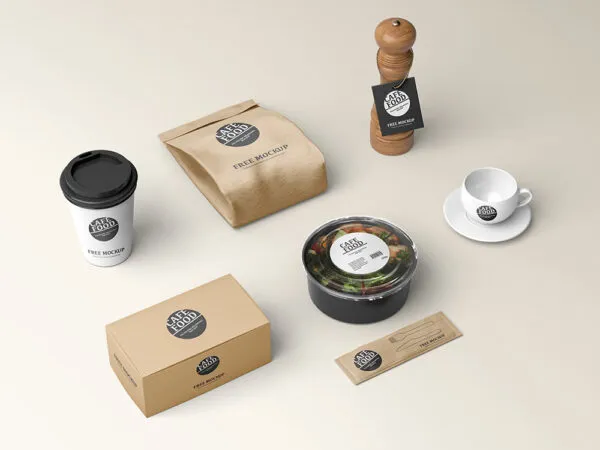 Perspective Sight of Cafe Food Branding Mockup 1