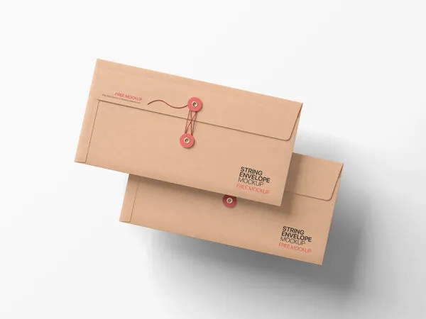 Perspective Sight of DL Size String Envelopes Mockup 1