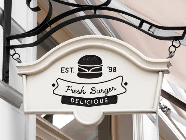 Perspective Sight of Horizontal Sign Mockup 1