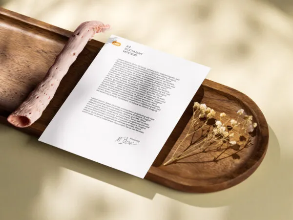 Perspective Sight of Letterhead Mockup with Branch 1