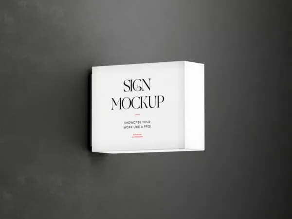 Perspective Sight of Lightbox Sign Mockup 1