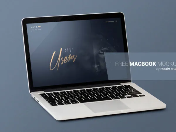 Perspective Sight of MacBook Mockup 1