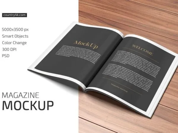 Perspective Sight of Magazine Mockup 1