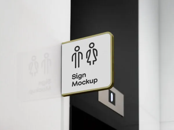Perspective Sight of Modern Sign Mockup 1