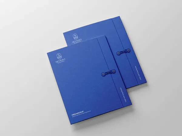Perspective Sight of Paper Folder Mockup with String 1