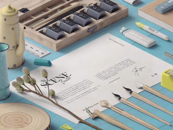 Perspective Sight of Paper Mockup 1
