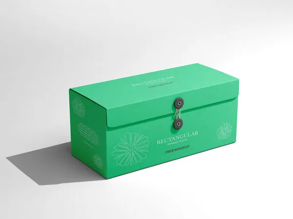 Perspective Sight of Rectangular String Box Mockup 1