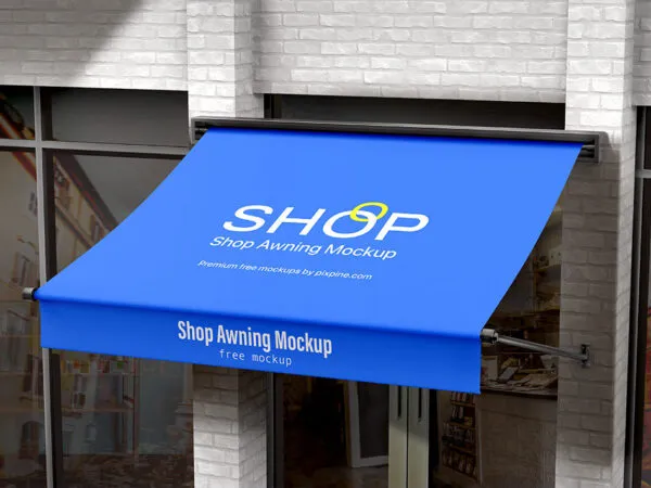 Perspective Sight of Shop Awning Mockup 1