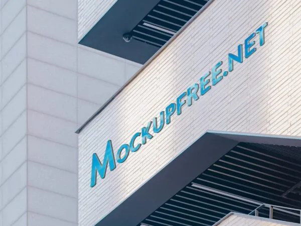 Perspective Sight of Shopping Mall Logo Mockup 1