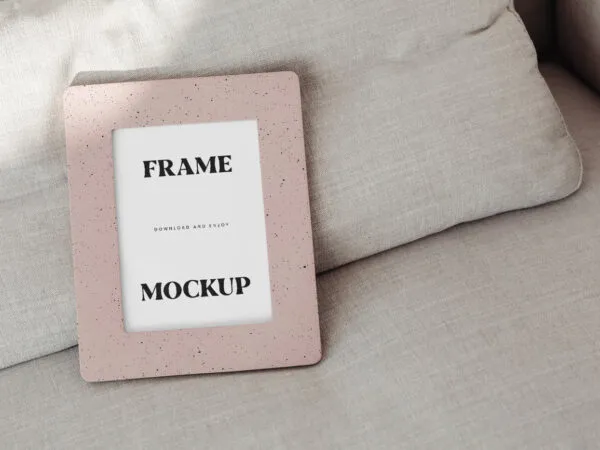 Perspective Sight of Small Thick Photo Frame Mockup 1