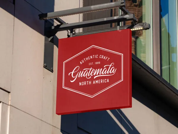 Perspective Sight of Square Street Signage Mockup 1