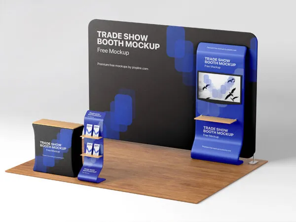 Perspective Sight of Trade Show Booth Mockup 1