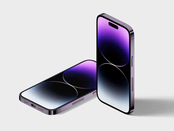 Perspective Sight of iPhone 14 Pro Mockup 1