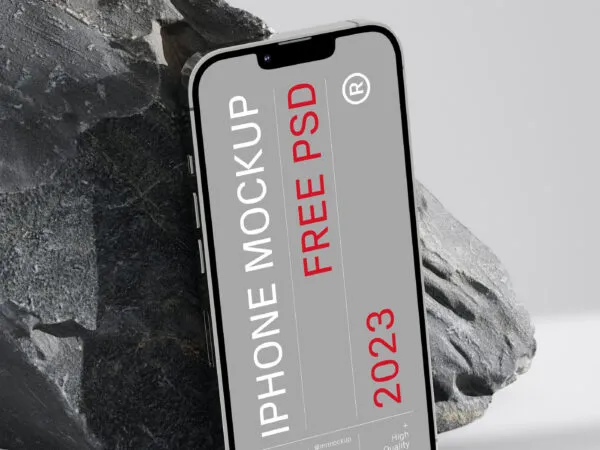 Perspective Sight of iPhone Mockup Based on Rock 1