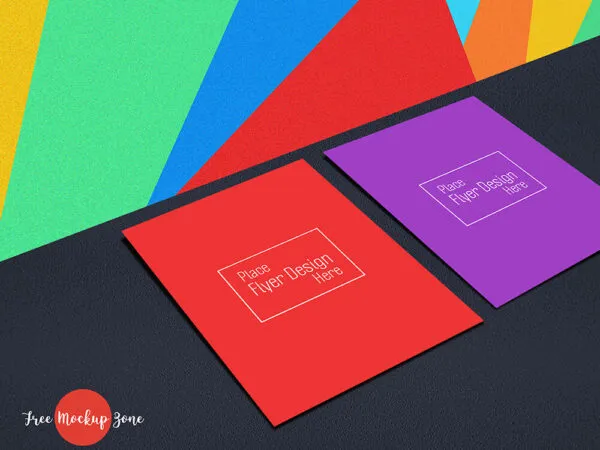 Perspective Simple A4 Flyers on a Clean Surface Mockup 1