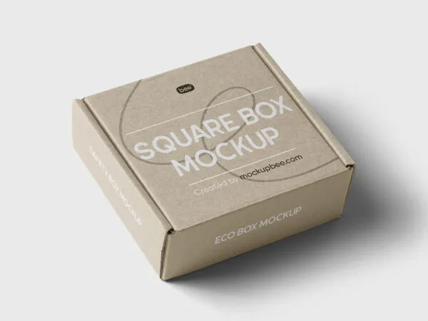 Perspective Square Box Mockup 1