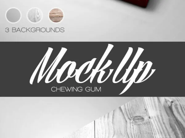 Perspective View Chewing Gum on Floor Mockup in Different Backgrounds 1