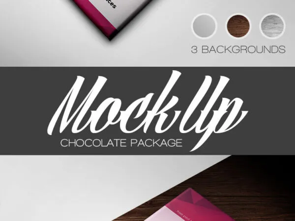 Perspective View Chocolate Bar Package on Floor Mockup 1