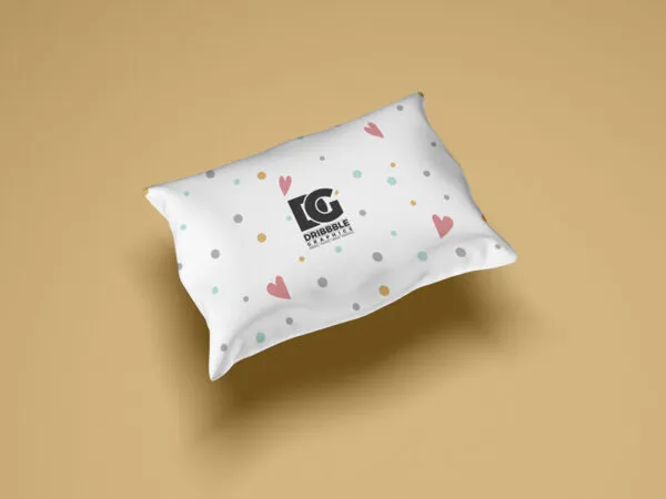 Perspective View Floating Pillow Mockup in Plain Setting 1