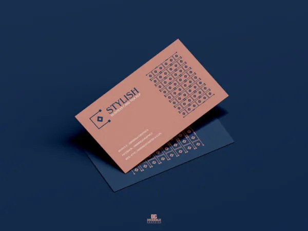 Perspective View Minimalistic Mockup of 2 Business Cards 1