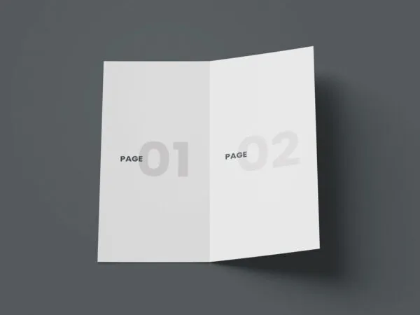 Perspective View Minimalistic Open DL Bi fold Brochure Mockup 1
