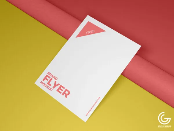 Perspective View Mockup Including a Flyer Leaning Against the Wall 1