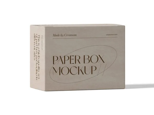 Perspective View Mockup of Rectangular Paper Box 1