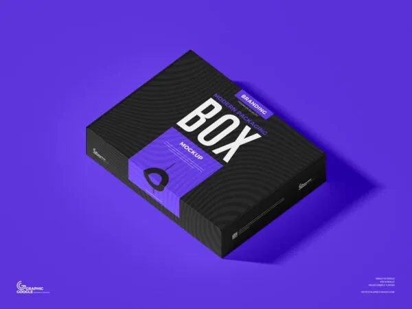 Perspective View Modern Packaging Box Mockup 1